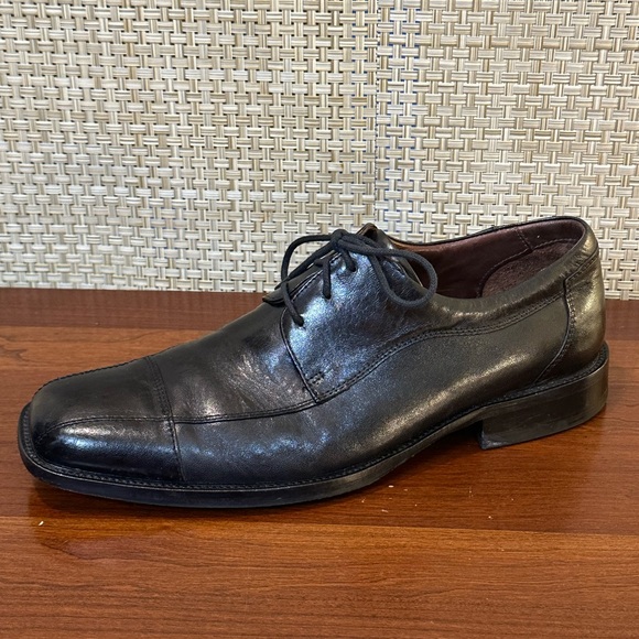 🌟HP🌟Johnston & Murphy Black Leather Bike Toe Tabor Runoff Lace-Up Oxfords 10 - Picture 7 of 10